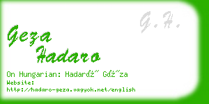 geza hadaro business card